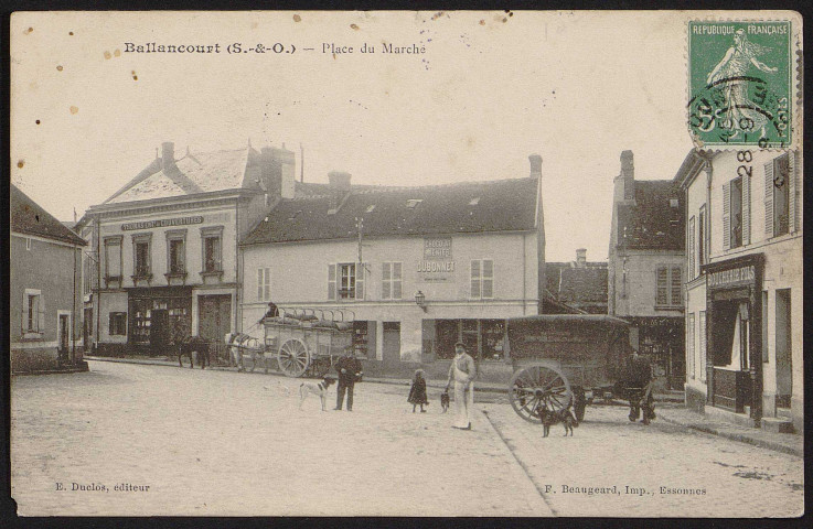 Ballancourt-sur-Essonne.- Place du marché (20 septembre 1909). 