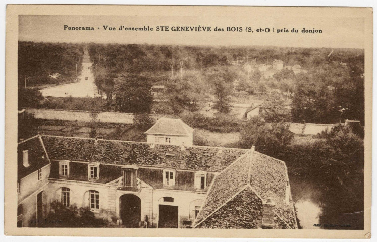 SAINTE-GENEVIEVE-DES-BOIS. - Panorama, vue d'ensemble, pris du donjon. 