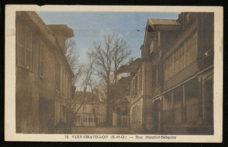 VIRY-CHATILLON. - Rue Maurice Sabatier. Editeur Aubel, 1950, 1 timbre à 8 francs, colorisée. 