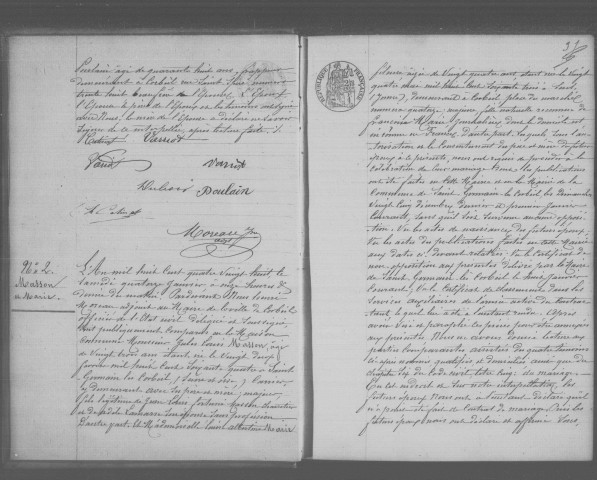 CORBEIL. Mariages : registre d'état civil (1888). 