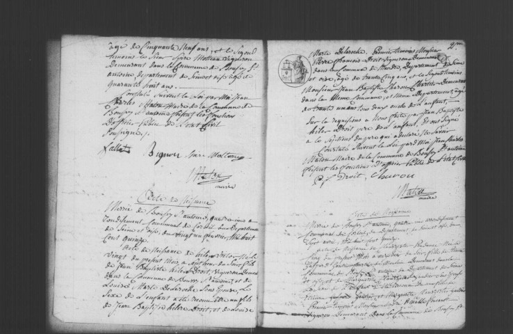 BOUSSY-SAINT-ANTOINE. Naissances, mariages, décès : registre d'état civil (1815-1827). 