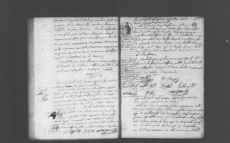 CROSNE. Naissances, mariages, décès : registre d'état civil (1815-1826). 