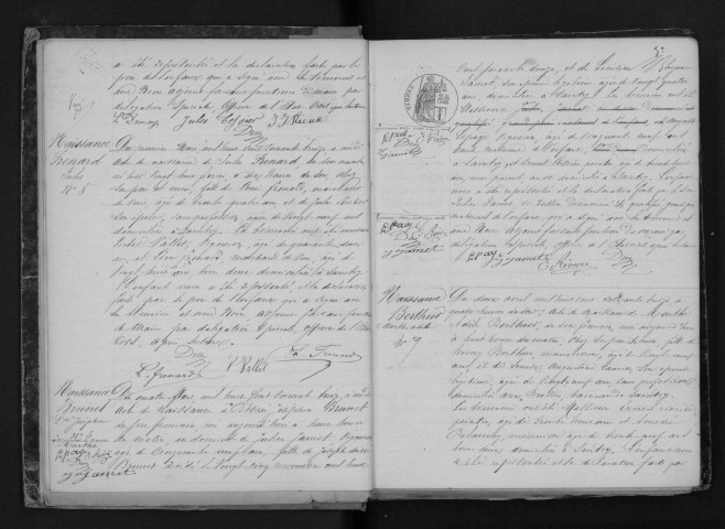 SAINTRY-SUR-SEINE. Naissances, mariages, décès : registre d'état civil (1873-1882). 