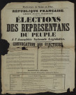 ETAMPES. - Elections des représentants du peuple à l'Assemblée Nationale Législative. Convocation des électeurs (1849). 