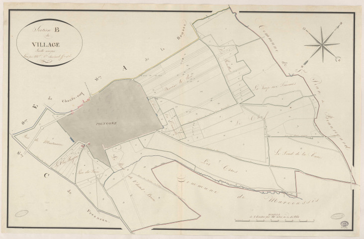 JANVRY. - Section B : Village (le), 1ère feuille. 