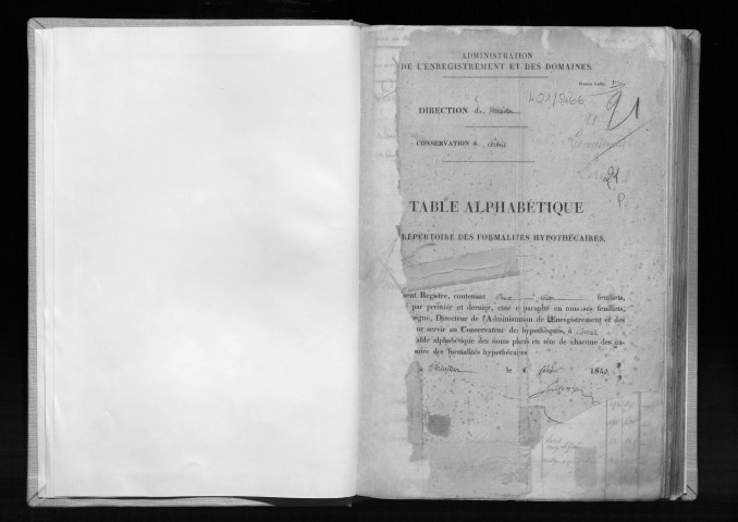 Volume n° 21 : LECOUSTURIER-LEROUX (registre ouvert en 1849).