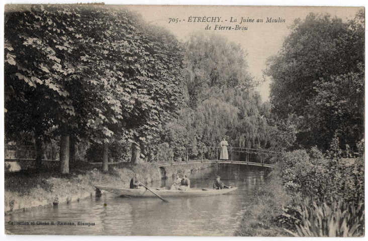 ETRECHY. - La Juine au moulin de Pierre-Brou [Editeur Rameau, 1917, timbre à 10 centimes]. 