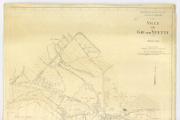 Fonds de plan topographique de GIF-SUR-YVETTE (partie Est) dressé et dessiné par L. LEMAIRE, géomètre-expert, vérifié par H. CHAMPIGNEULLE, ingénieur-géomètre, 1944. Ech. 1/2.000. N et B. Dim. 1,10 x 0,92. 