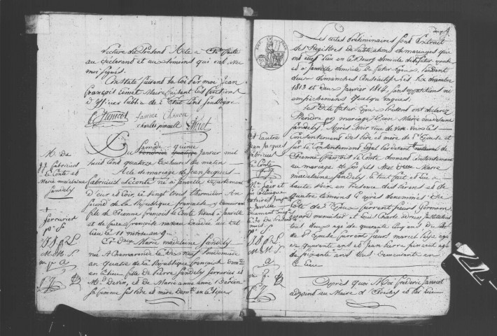 ETRECHY. Naissances, mariages, décès : registre d'état civil (1814-1823). 