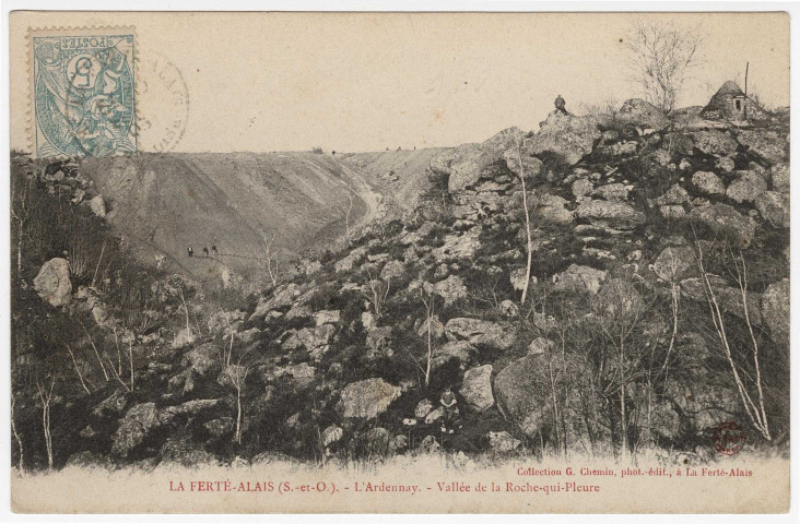 CERNY. - L'Ardennay. La vallée de la Roche-qui-Pleure, Chemin-Demigny, 1905, 1 mot, 5 c, ad. 