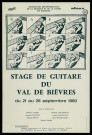 ESSONNE (Département).- Stage de guitare du Val de Bièvres, Délégation départementale de la musique et de la danse en Essonne, 21 septembre-28 septembre 1980. 