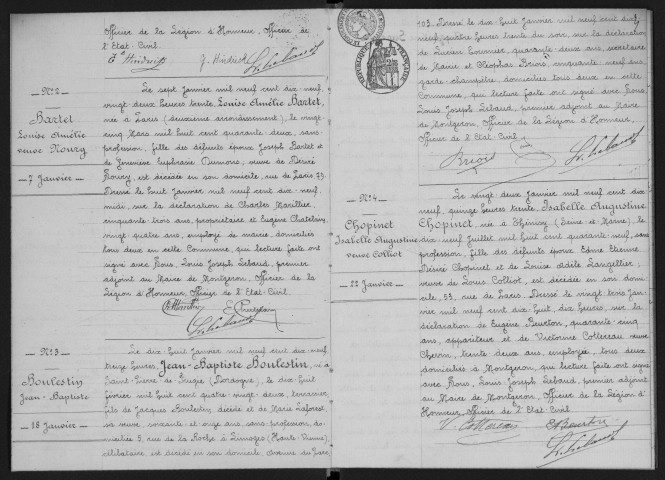 MONTGERON. - Décès : registre d'état civil.