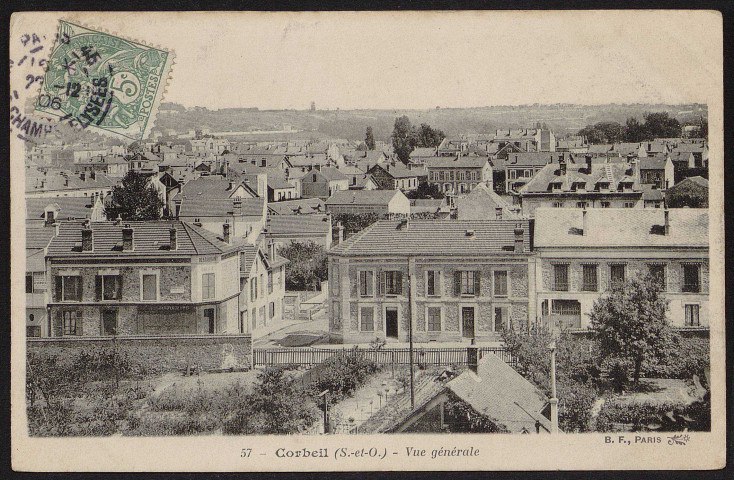 Corbeil-Essonnes.- Vue générale (22 décembre 1906). 