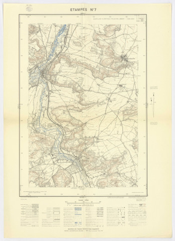ETAMPES n° 7. - Secteur BAULNE - MONDEVILLE - D'HUISON - BOUTIGNY-SUR-ESSONNE, Institut géographique national, 1951. Ech. 1/20 000. Coul. Dim. 0,72 x 0,52. 
