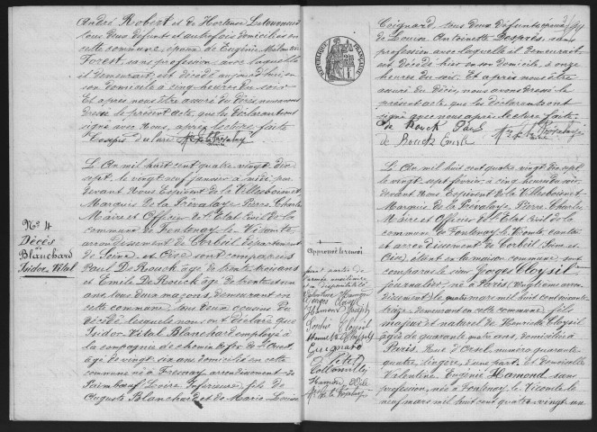 FONTENAY-LE-VICOMTE.- Naissances, mariages, décès : registre d'état civil (1897-1904). 
