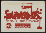 Essonne [Département]. - PARTI SOCIALISTE UNIFIE. Soutien au peuple polonais... libération de tous les arrêtés, rétablissement de tous les droits syndicaux (1975). 