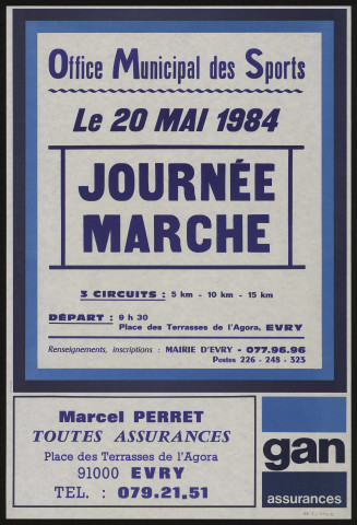 EVRY. - Journée de marche, organisée par l'Office municipal des sports, 20 mai 1984. 