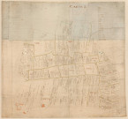 CHAMARANDE. - Carte 5, s.d., 110 x 105 cm. [série incomplète de plans du XVIIIe siècle annotés en vert]. 