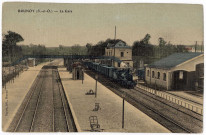 BRUNOY. - La gare, Hapart, coloriée. 