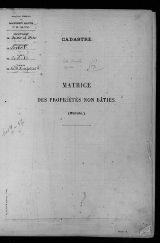 CHAMPCUEIL. - Matrice des propriétés non bâties : folios 1 à 486 [cadastre rénové en 1962]. 