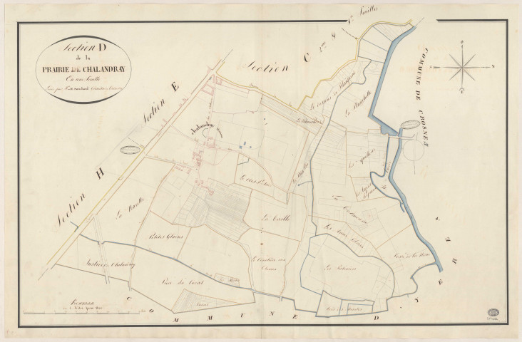 MONTGERON. - Section D : Prairie (la) ou Chalandray.