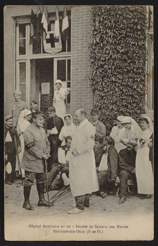 Brétigny-sur-Orge.- Etablissements L. Clause : hôpital auxiliaire n° 10 (Société française de secours aux blessés de guerre) (27 mars 1916). 