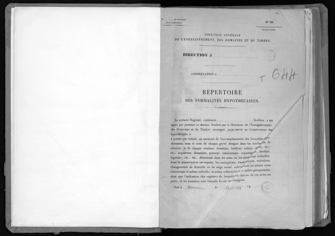 Conservation des hypothèques de CORBEIL. - Répertoire des formalités hypothécaires, volume n° 644 : A-Z (registre ouvert en 1946). 