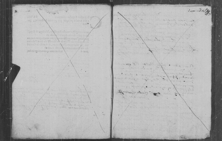 CHALOU-MOULINEUX. Paroisse de Saint-Thomas de Moulineux : Baptêmes, mariages, sépultures : registre paroissial (1694-1792). [Lacunes : B.M.S. (1710). Relié en désordre (1724). Nota bene : 1739 après 1740, 1746 après 1747. Pour 1710, un seul acte de septembre à la fin du cahier de 1709. En 1790, MOULINEUX est rattaché à la commune de CHALOU-LA-REINE]. 