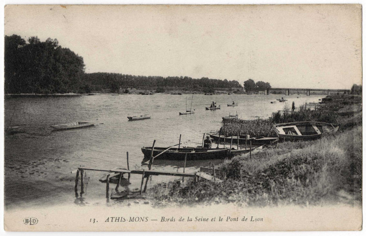 ATHIS-MONS. - Bords de la Seine et le pont de Lyon, ELD, 3 mots, ad. 