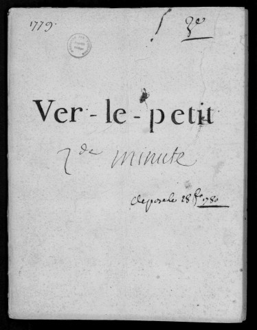 VERT-LE-PETIT. Paroisse Saint-Martin : Baptêmes, mariages, sépultures : registre paroissial (1779-1790). 
