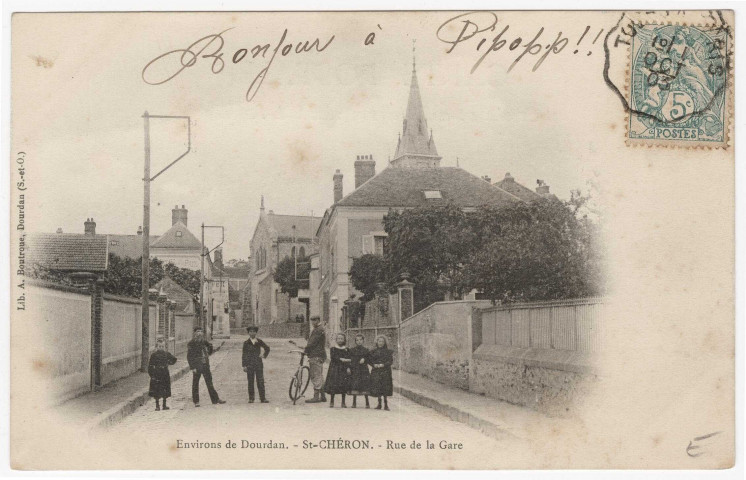 SAINT-CHERON. - Rue de la Gare [Editeur Boutroue, 1903, timbre à 5 centimes]. 