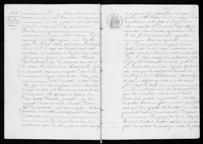 MAROLLES-EN-BEAUCE. Naissances, mariages, décès : registre d'état civil (1861-1875). 