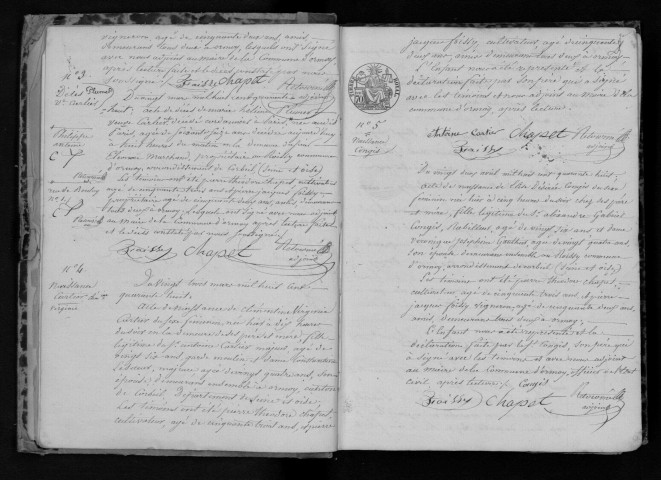 ORMOY. Naissances, mariages, décès : registre d'état civil (1848-1872). 