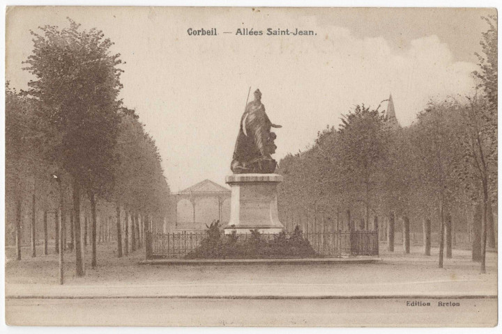 CORBEIL-ESSONNES. - Allées Saint-Jean, Breton, sépia. 