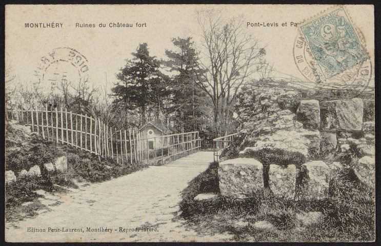 Montlhéry.- Ruines du château fort : pont-levis (1904-1905). 