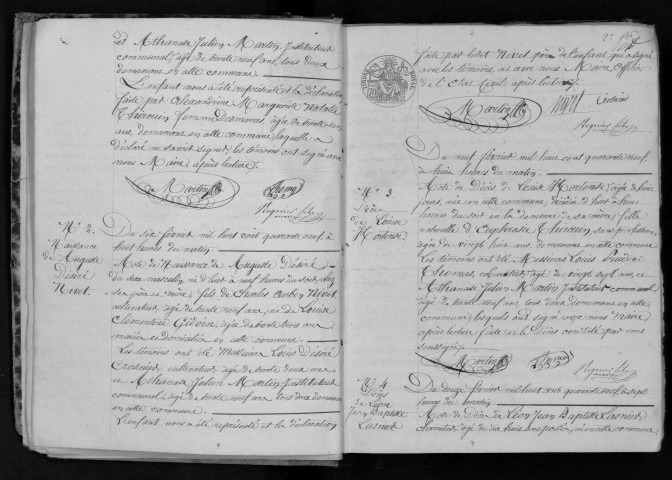 GRANGES-LE-ROI (LES). Naissances, mariages, décès : registre d'état civil (1849-1860). 