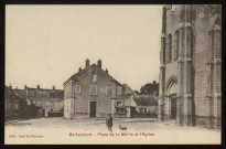 BALLANCOURT-SUR-ESSONNE. - Place de la mairie et l'église. Editeur Guillemain, sépia. 