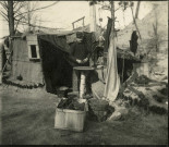 Maison rustique : photographie noir et blanc.
