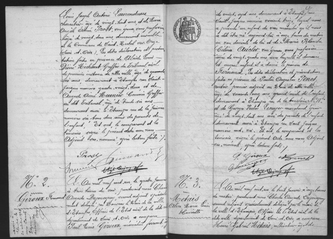 ETAMPES.- Naissances : registre d'état civil (1901). 