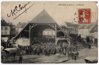 ARPAJON. - Le marché, Roisin, Debuisson, 1915, 16 lignes, ad. 