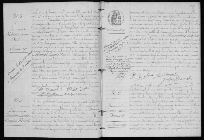 VERRIERES-LE-BUISSON. Naissances, mariages, décès : registre d'état civil (1887-1892). 