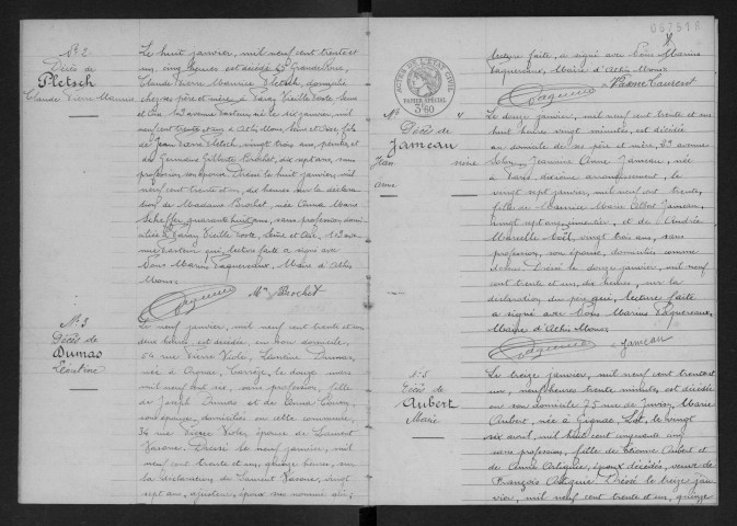 ATHIS-MONS.- Décès : registre d'état civil (1931). 