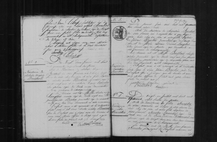 CHATIGNONVILLE. Naissances, mariages, décès : registre d'état civil (1840-1860). 