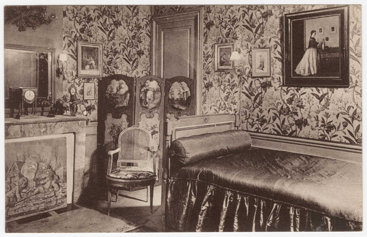 LARDY. - Château, la chambre 1830. Sépia. 