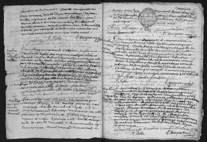 TORFOU - Registres paroissiaux. - Registre des baptêmes, mariages et sépultures (1760 - 1769) [une correspondance dactylographiée en date du 09/11/1982]. 