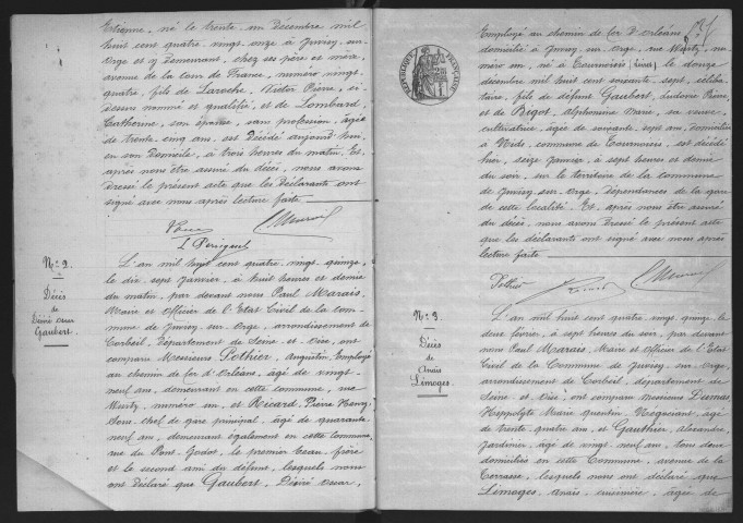 JUVISY-SUR-ORGE.- Décès : registre d'état civil (1895-1901). 