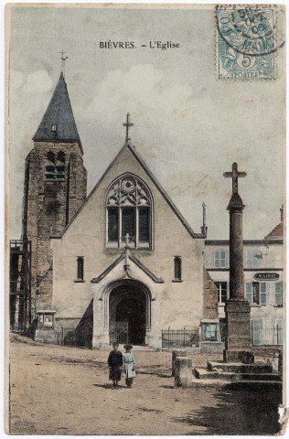 BIEVRES. - L'église. 1908, Timbre à 5 centimes. 