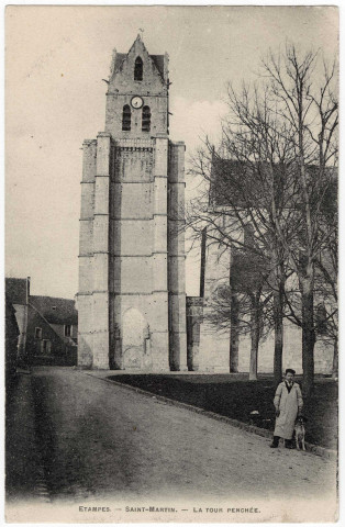 ETAMPES. - Saint-Martin, la tour penchée [Editeur Bréger, 1904, timbre à 10 centimes]. 