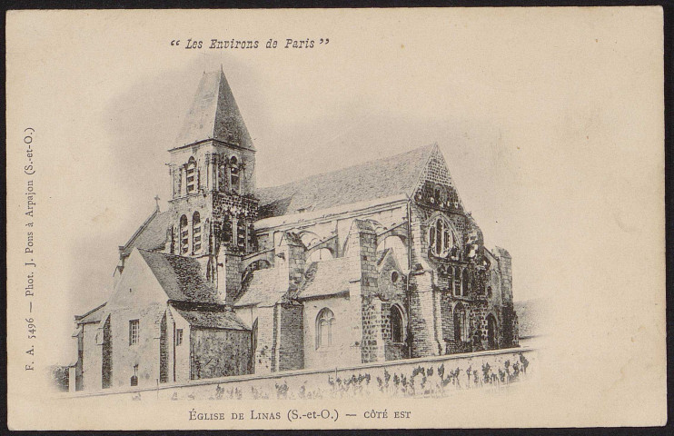 Linas.- Eglise de Linas : côté Est [1900-1903]. 