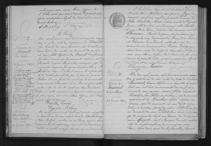 SAINT-MICHEL-SUR-ORGE. Naissances, mariages, décès : registre d'état civil (1890-1896). 